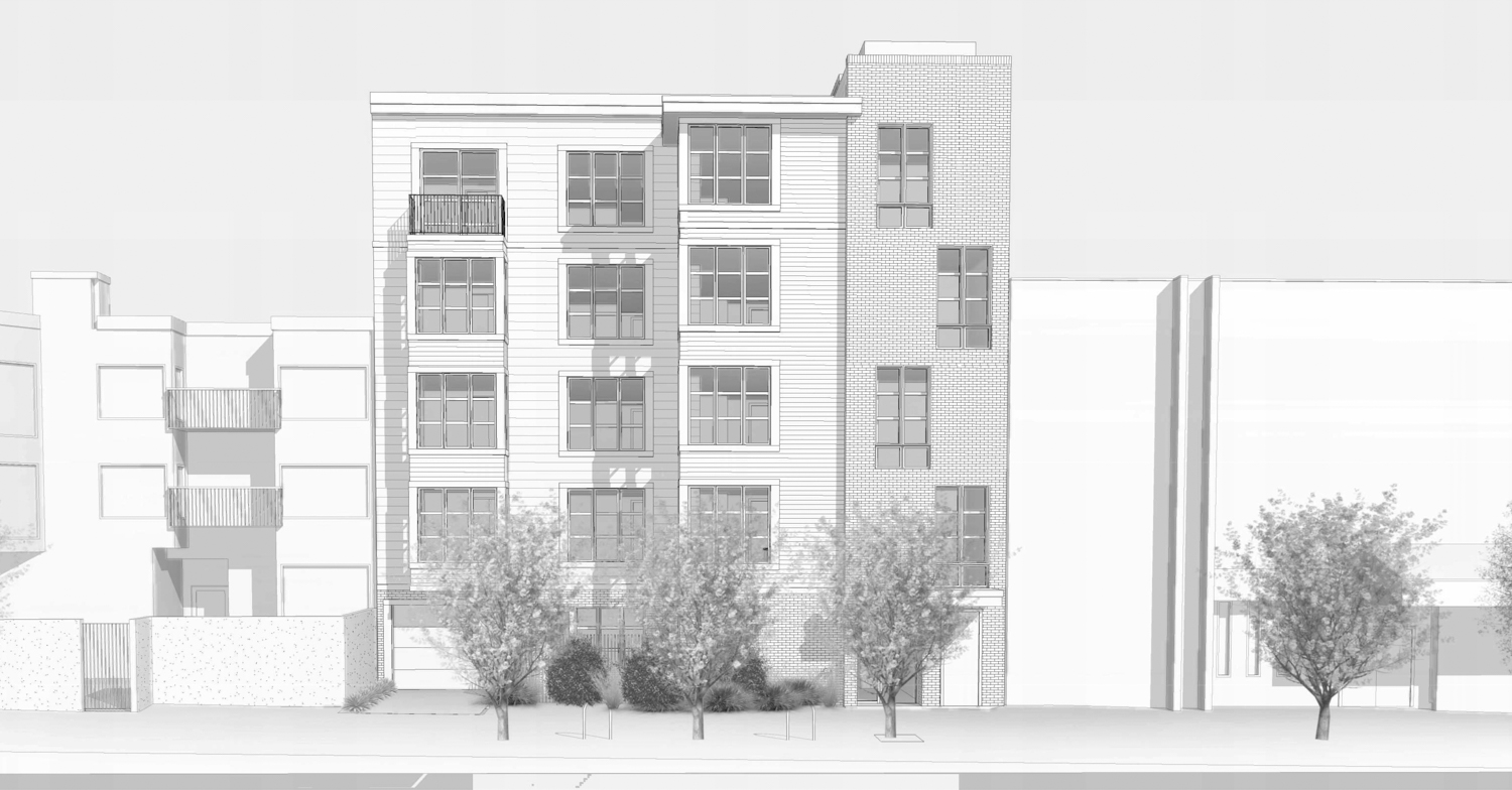 986 South Van Ness Avenue facade elevation, rendering by Kotas Pantaleoni Architects