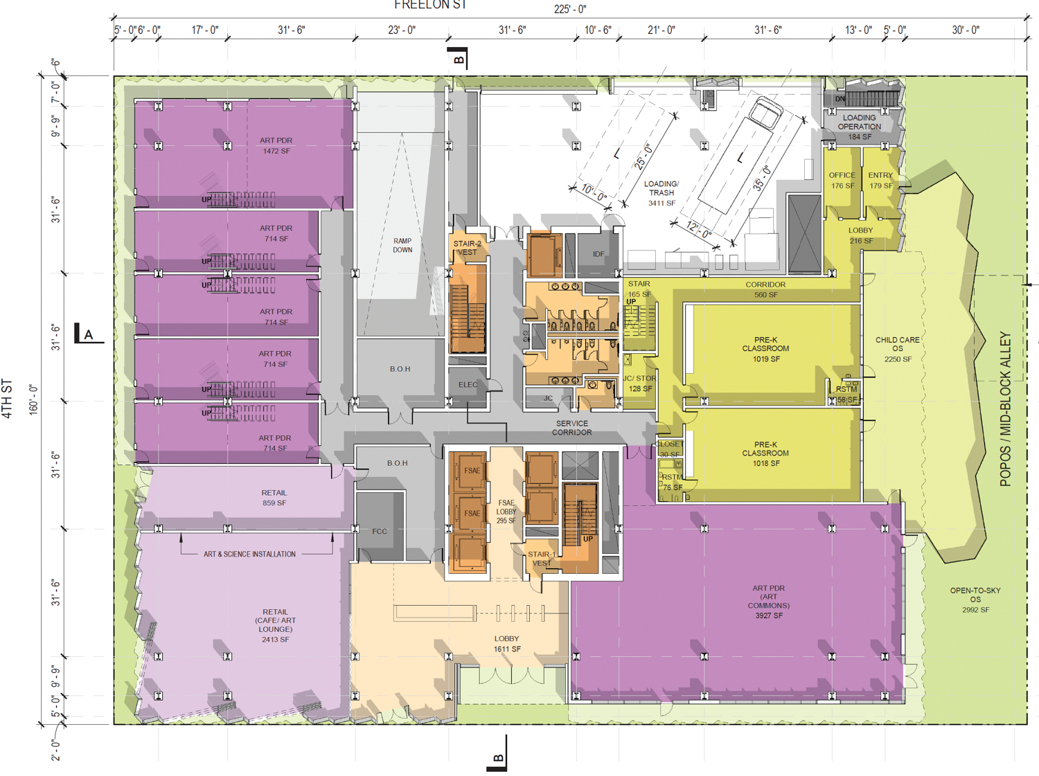 490 Brannan Street floor plan, drawing by Perkins&Will