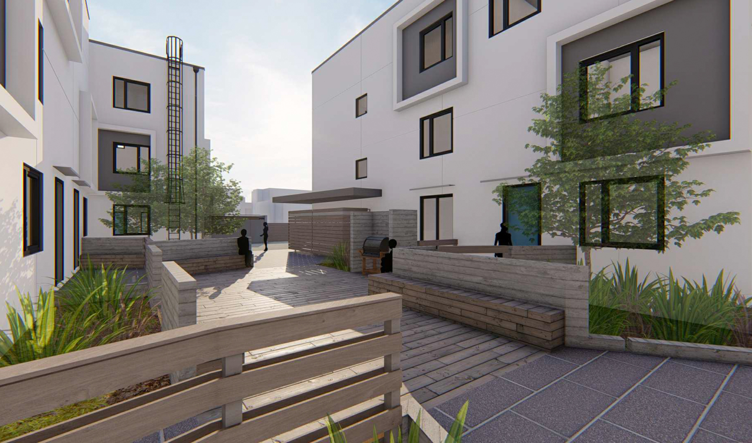 825 6th Avenue inner-block courtyard, rendering by Baran Studio Architecture