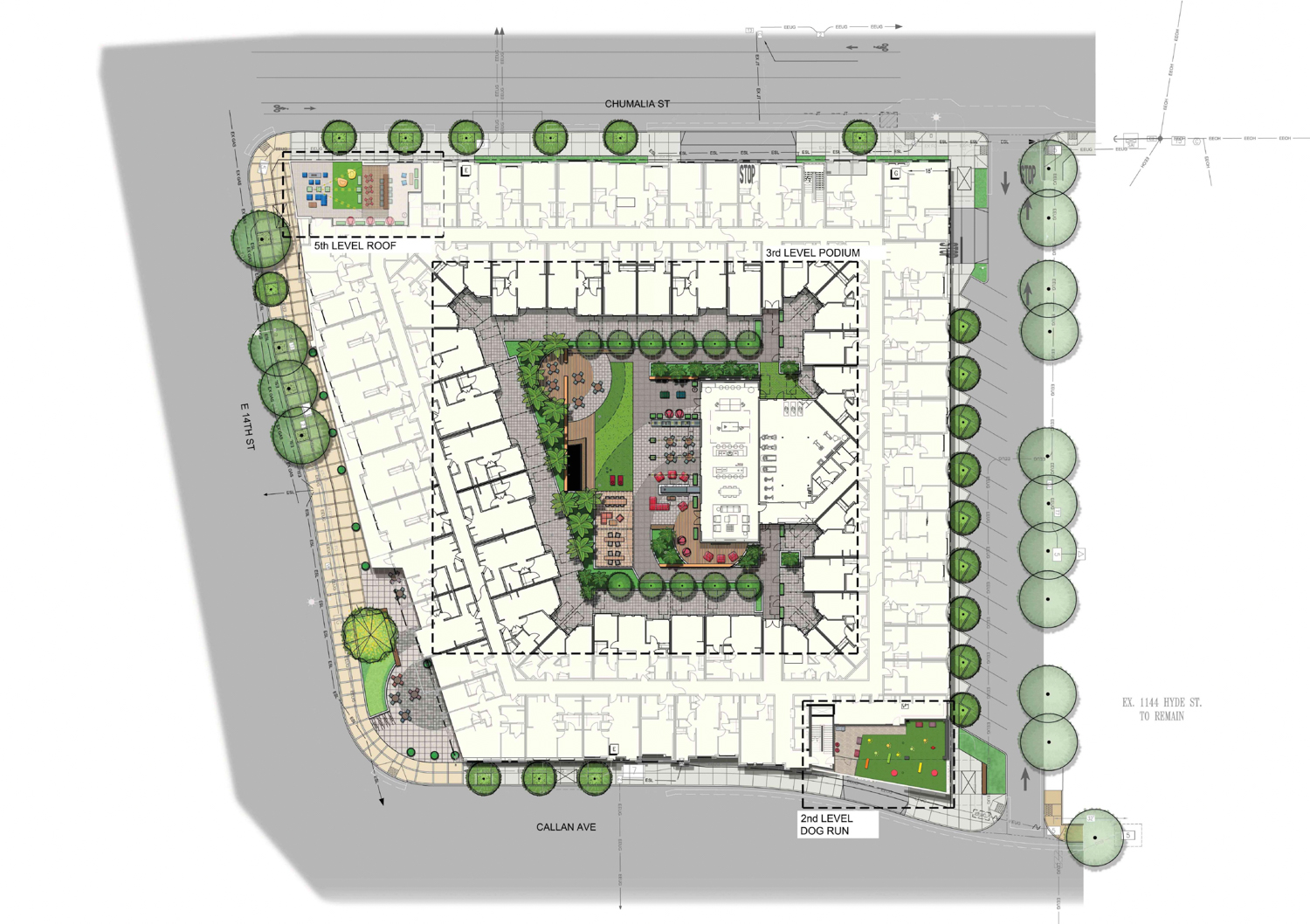 1188 East 14th Street landscaping floor plan, map by The Guzzardo Partnership