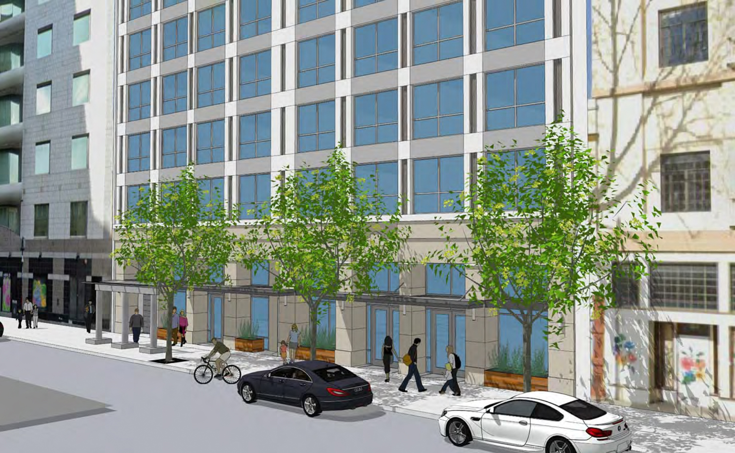 17 East Santa Clara Street street view, rendering by Anderson Architects