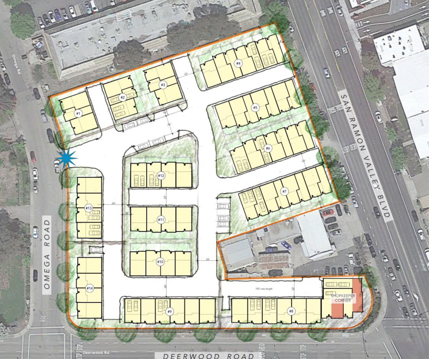 2233 San Ramon Valley Boulevard 72-unit plan, design by Fournier Design Studio