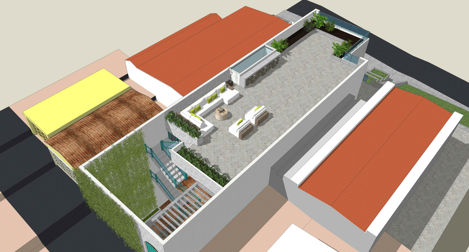 243 Staples Avenue rooftop terrace, rendering by Element Custom Homes