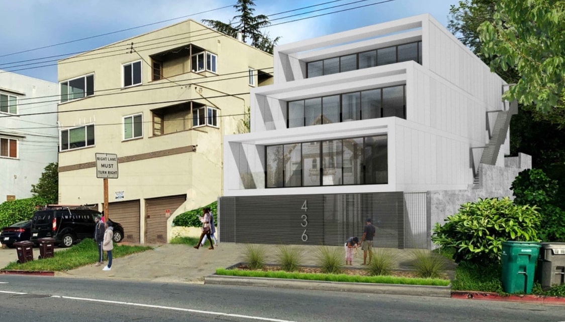 436 Oakland Avenue Elevation via Stanley Saitowitz Natomas Architects Inc