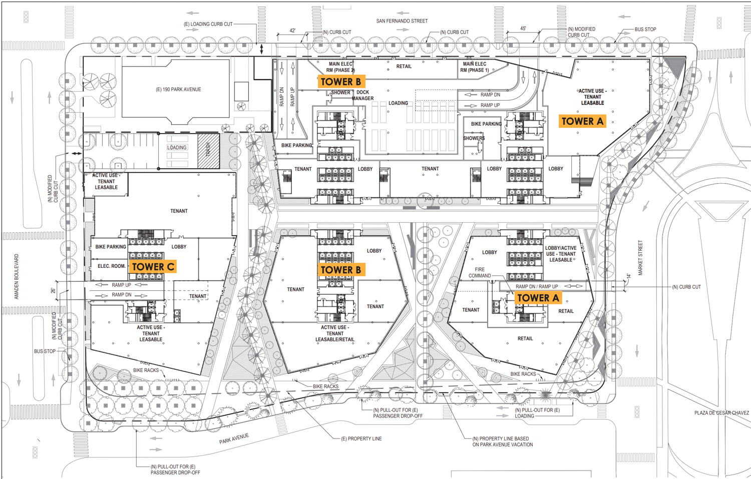 CityView Plaza groundlevel floor plan, map by Gensler