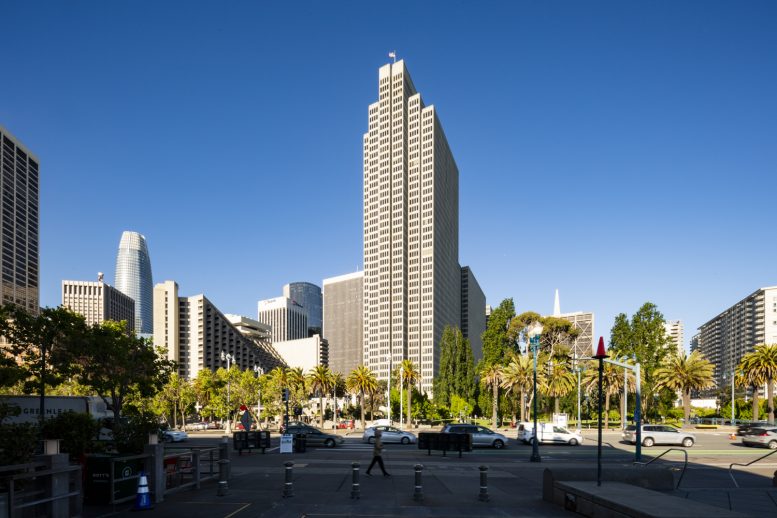 Four Embarcadero Center documented from the western-side of the Ferry Building, image by Andrew Campbell Nelson