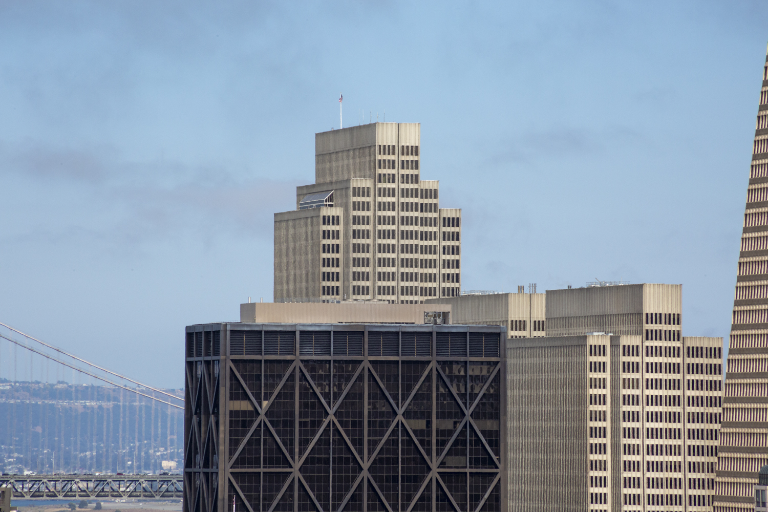 Four Embarcadero Center seen above One Maritime Plaza from Russian Hill, image by Andrew Campbell Nelson
