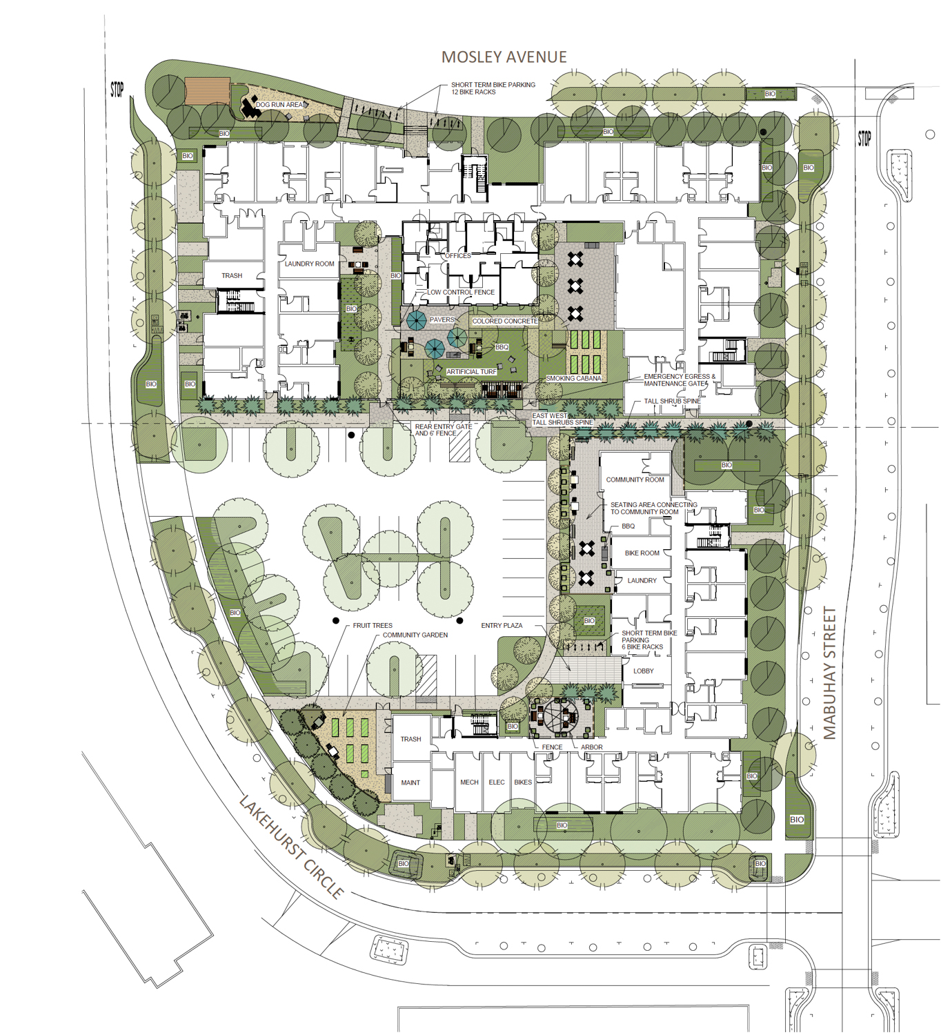 North Housing Block A landscape design master plan, rendering by HKIT Architects