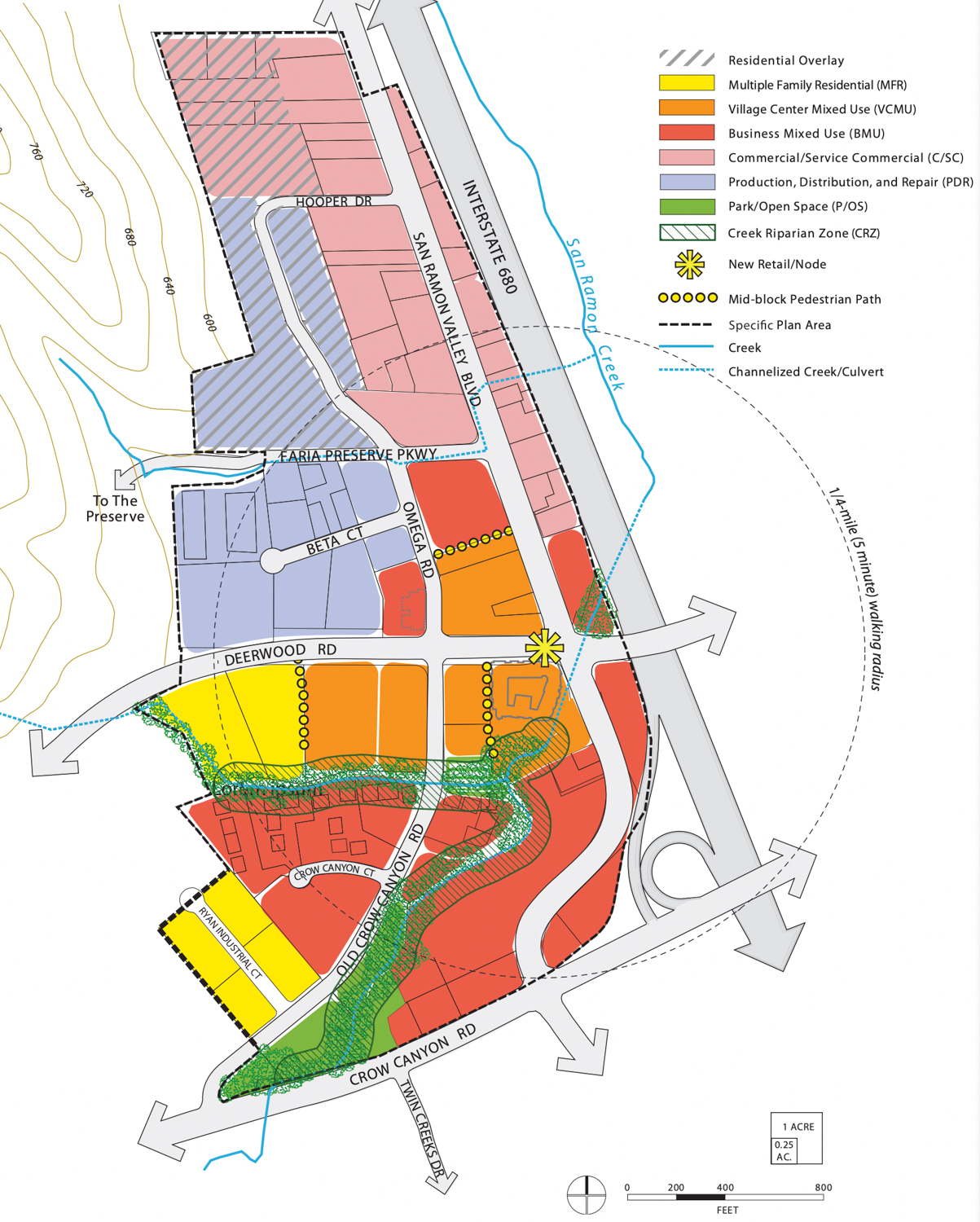 San Ramon Village Specific Plan, image via the City of San Ramon