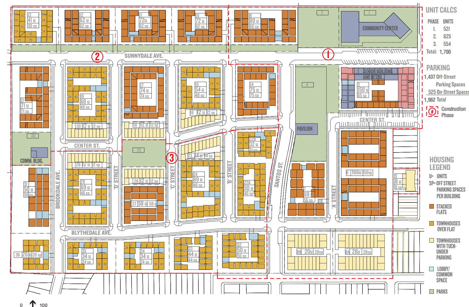 Sunnydale HOPE SF master site plan, development by Related California and Mercy Housing