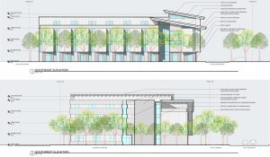 The Mitchell Project at 525 East Charleston Road exterior elevation, drawing by OJK Architecture