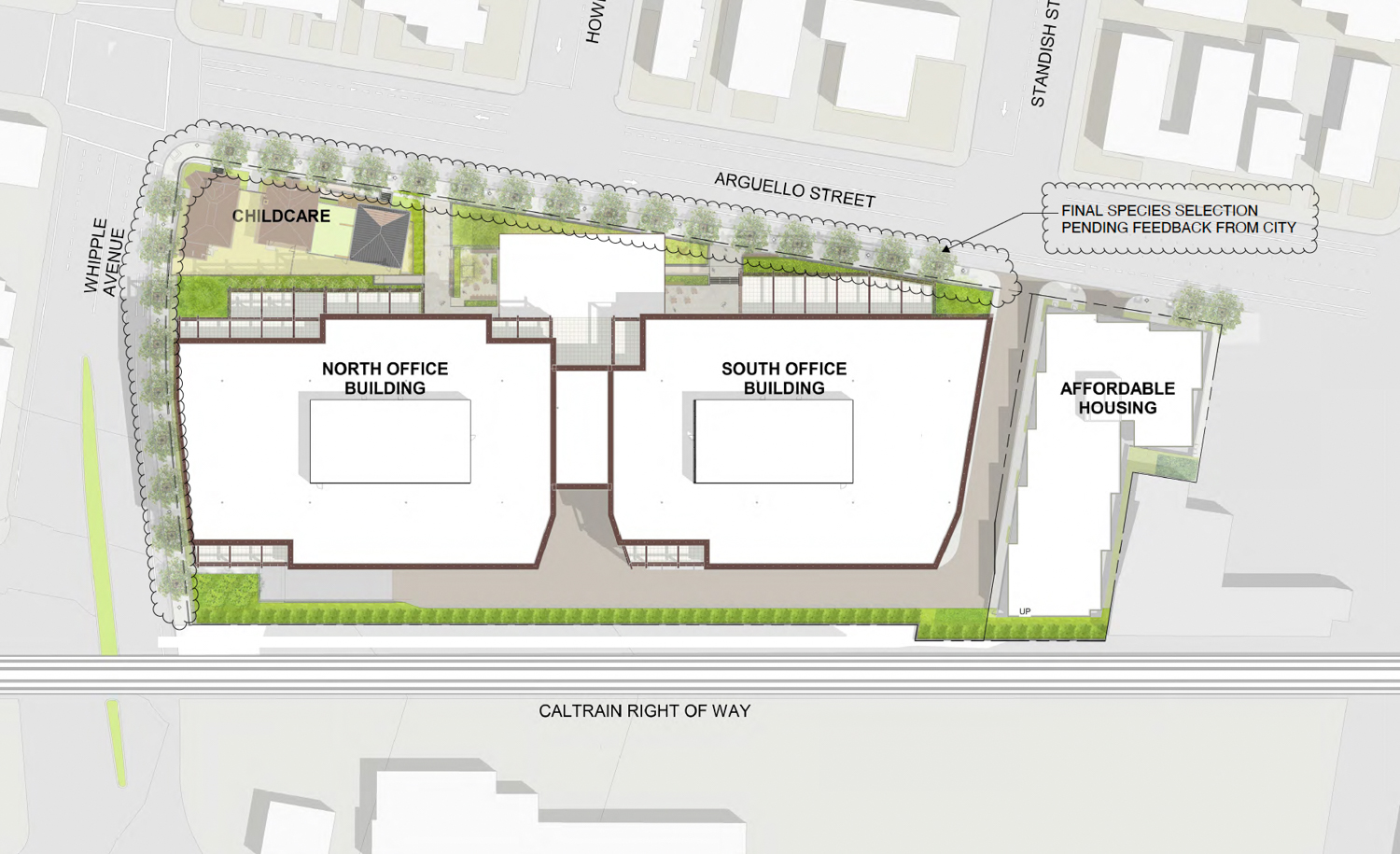 1125 Arguello Street site map, illustration by the DLR Group