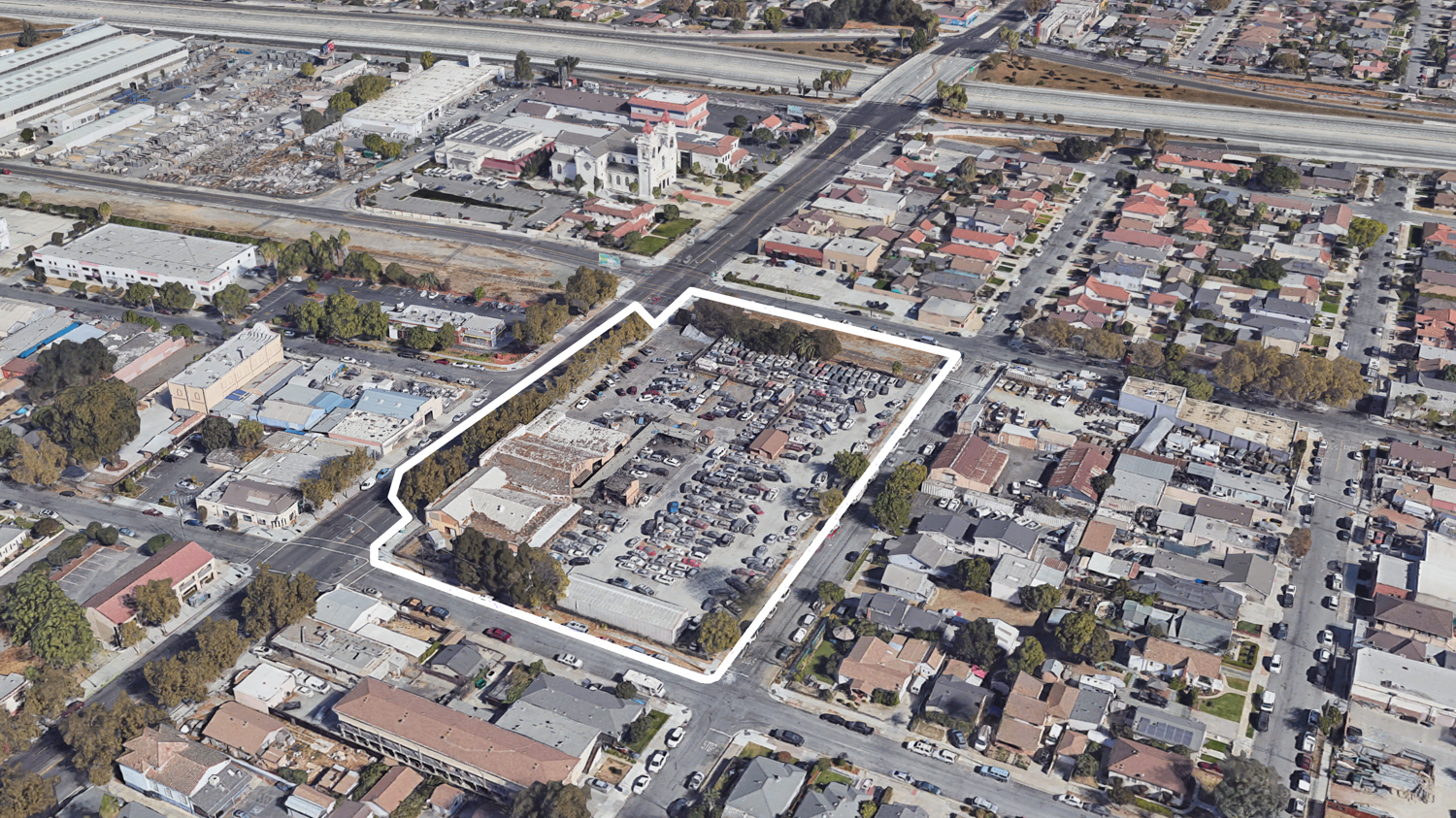 1260 East Santa Clara Street aerial view, image via Google Satellite