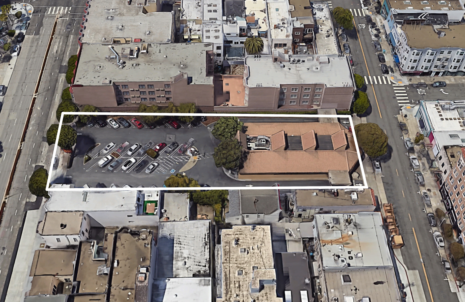 2055 Chestnut Street, aerial view by Google Satellite