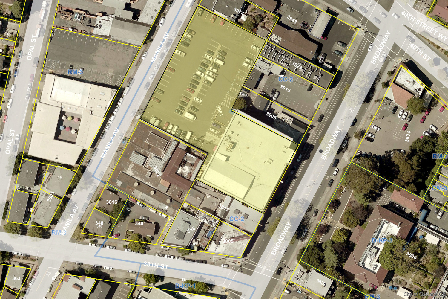 3903 Broadway existing site map, image by SmithGroup