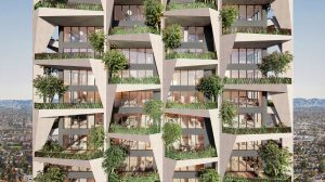 420 South 2nd Street Tower A facade view, rendering by RMW Architecture