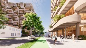 420 South 3rd Street Tower C bike line, rendering by RMW Architecture