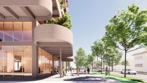 420 South 3rd Street Tower C lobby, rendering by RMW Architecture