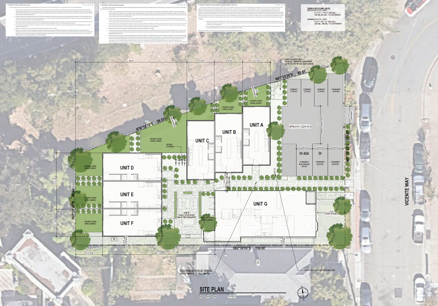 5527 Vicente Way site map, illustration by Left Coast Architecture