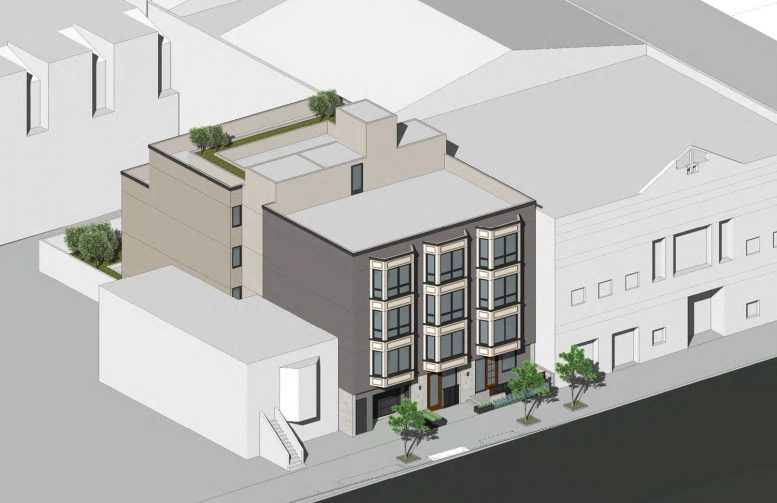 733 Treat Avenue, isometric aerial view of the street-facing facade, rendering by SIA Consulting