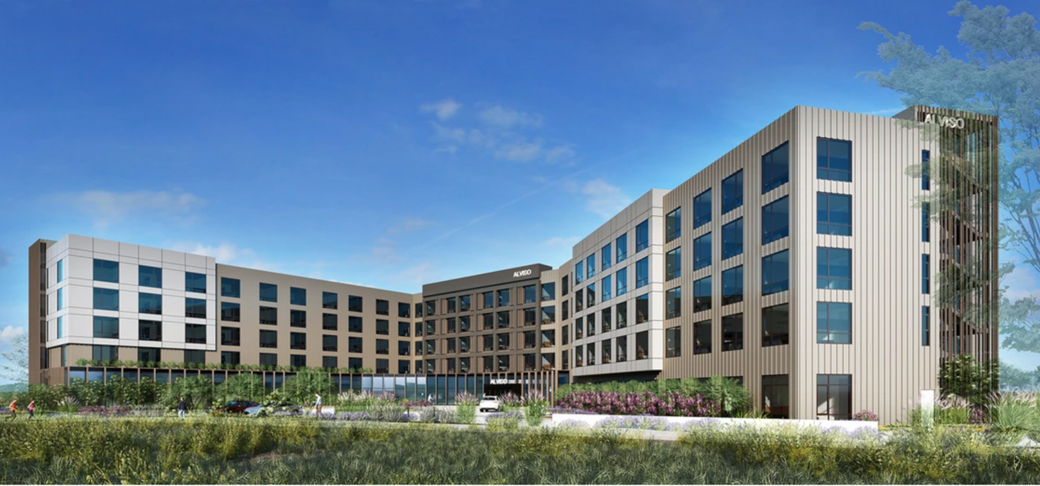Alviso Hotel at 4701 North First Street, rendering by CORBeL Architects