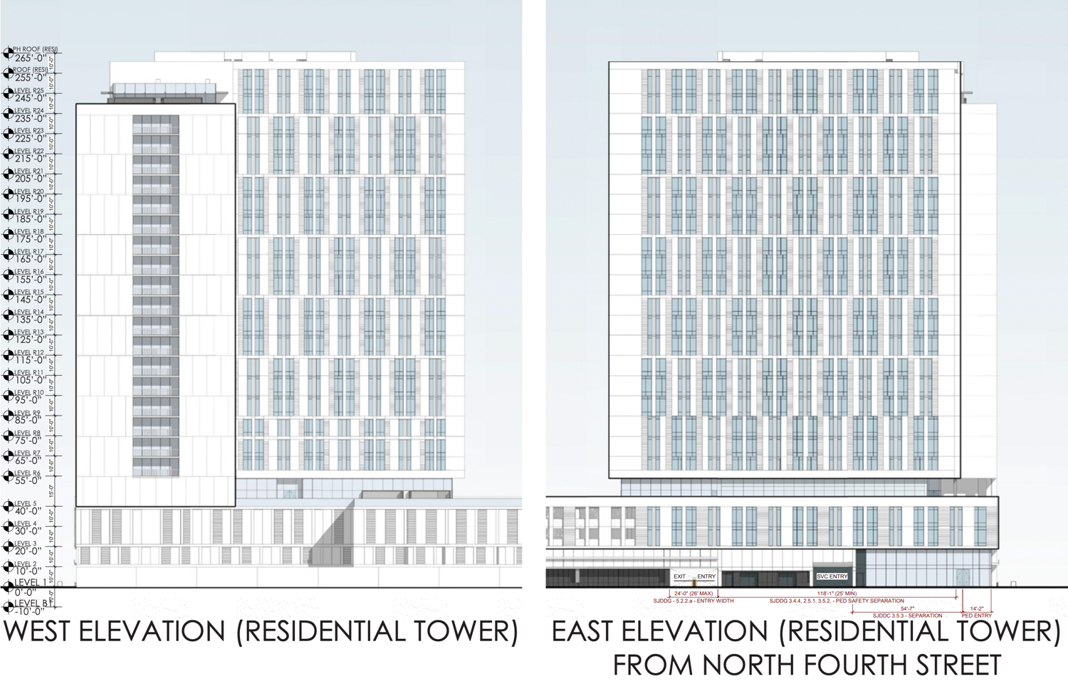 Icon-Echo residential tower elevations, design by WRNS Studio