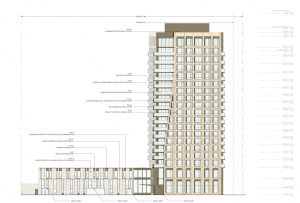 Tasman East Parcel 3 senior tower elevation, illustration by Steinberg Hart