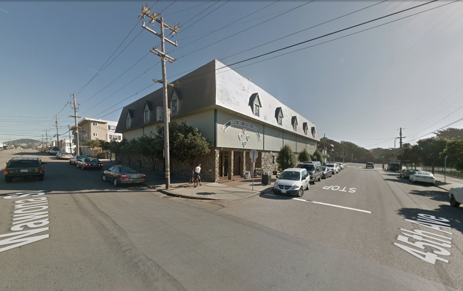 The existing United Irish Cultural Center at 2700 45th Avenue, image via Google Street View