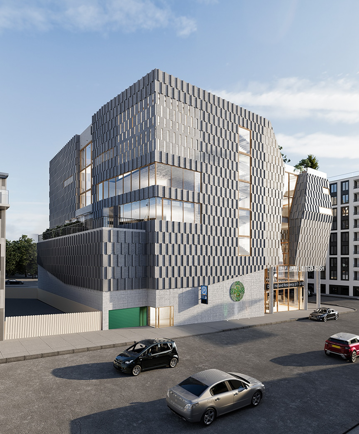 United Irish Cultural Center seen from Wawona Street, design by Studio BANAA