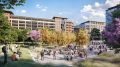 View of the Southline Commons, an expansive courtyard, image by DES Architects and Engineers