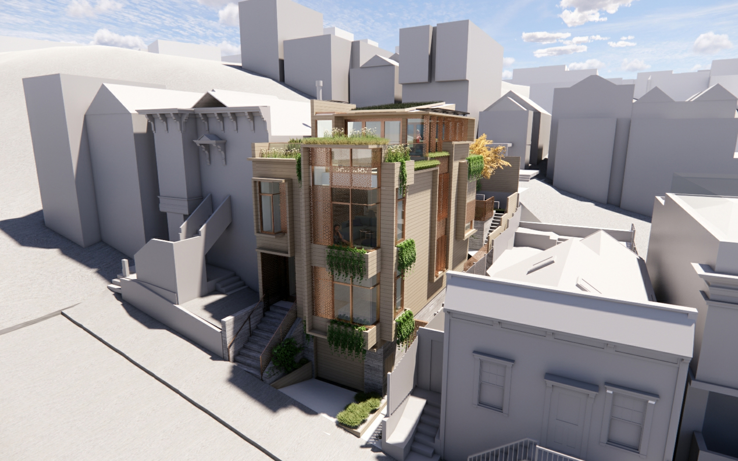 315 Rutledge Street aerial view, rendering by DOES Architecture