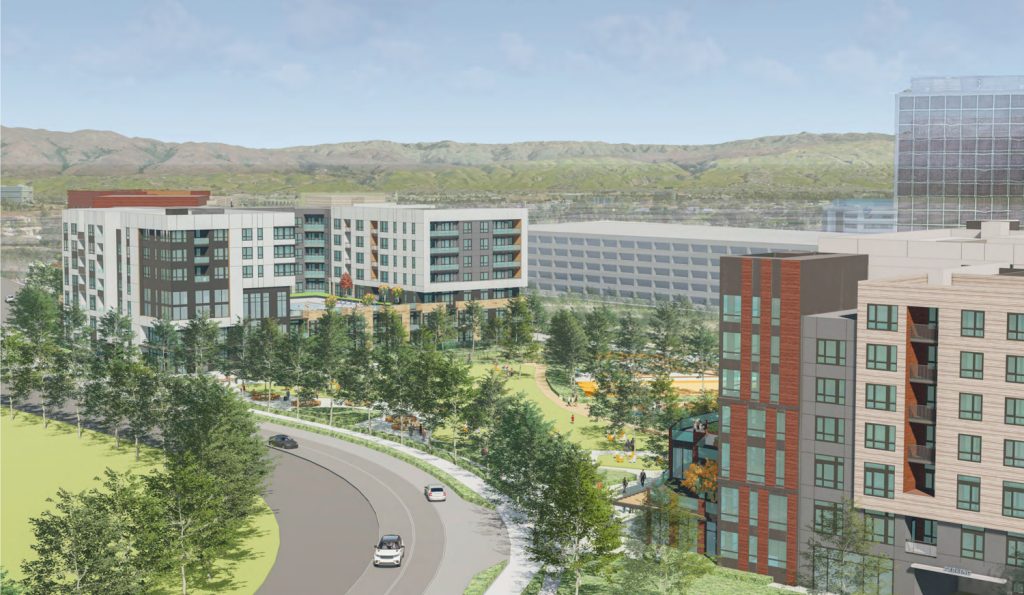 3905 Freedom Circle aerial view from Freedom Circle Drive looking north, rendering by Studio T Square