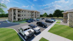 6450 Lemon Hill Avenue looking west in parking lot, design by CH&D Architects