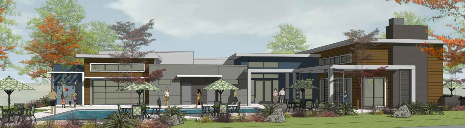 Clover Workforce Apartments clubhouse, rendering by BSB Design