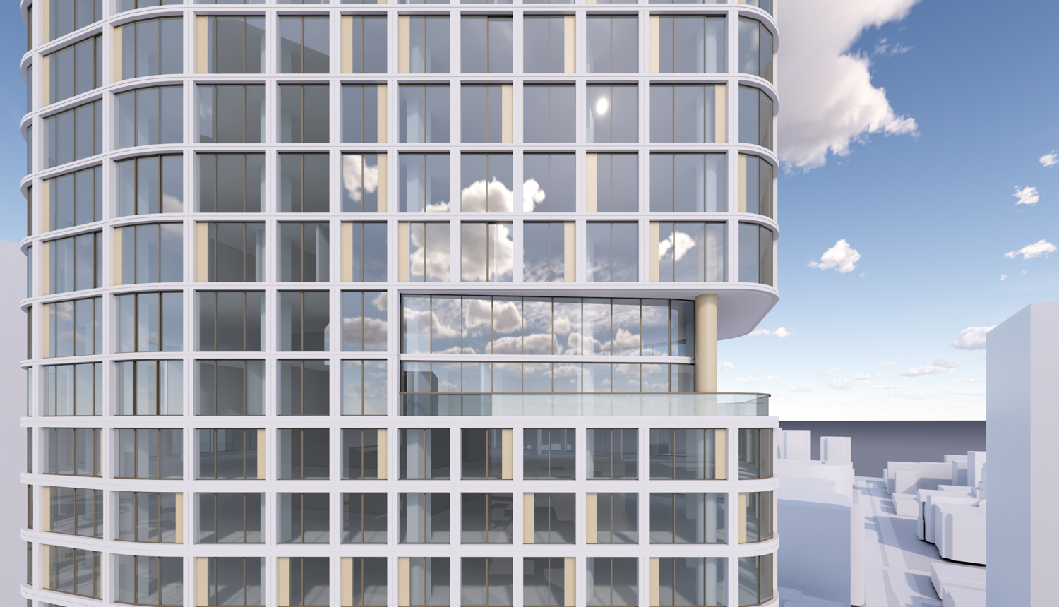 One Oak 31st-floor balcony, rendering by Solomon Cordwell Buenz
