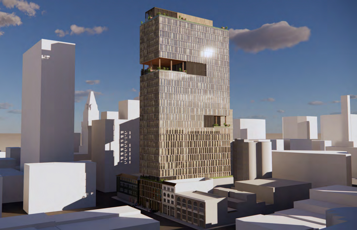 1431 Franklin Street office proposal, rendering by LARGE Architecture