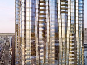 1431 Franklin Street residential variant facade close-up, rendering courtesy Tidewater Capital