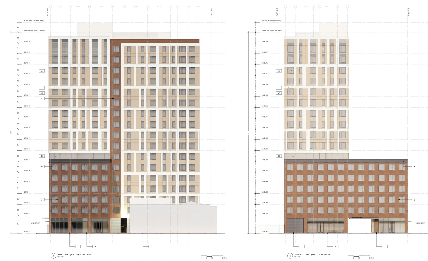 1510 Webster Street vertical facade elevation, illustration by oWOW Design