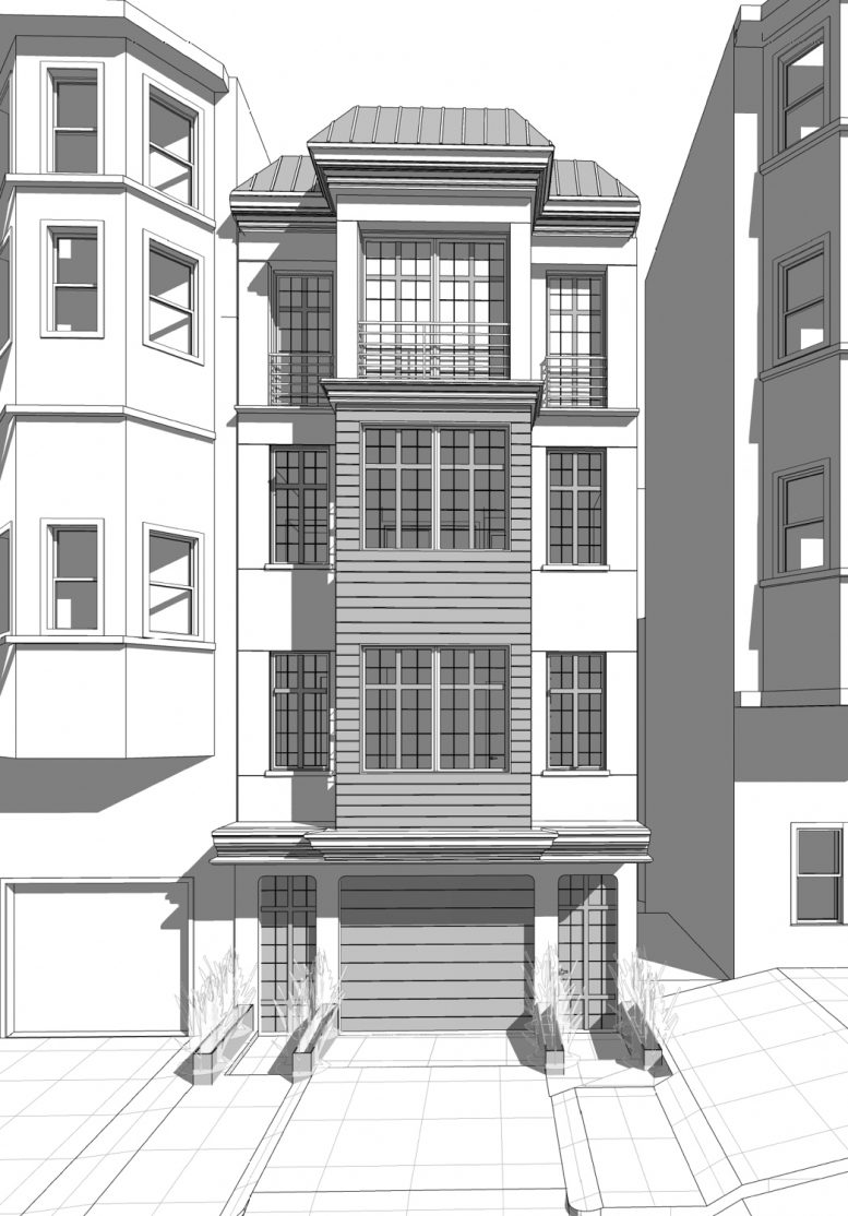 1645 Jones Street facade, elevation by EAG Studio