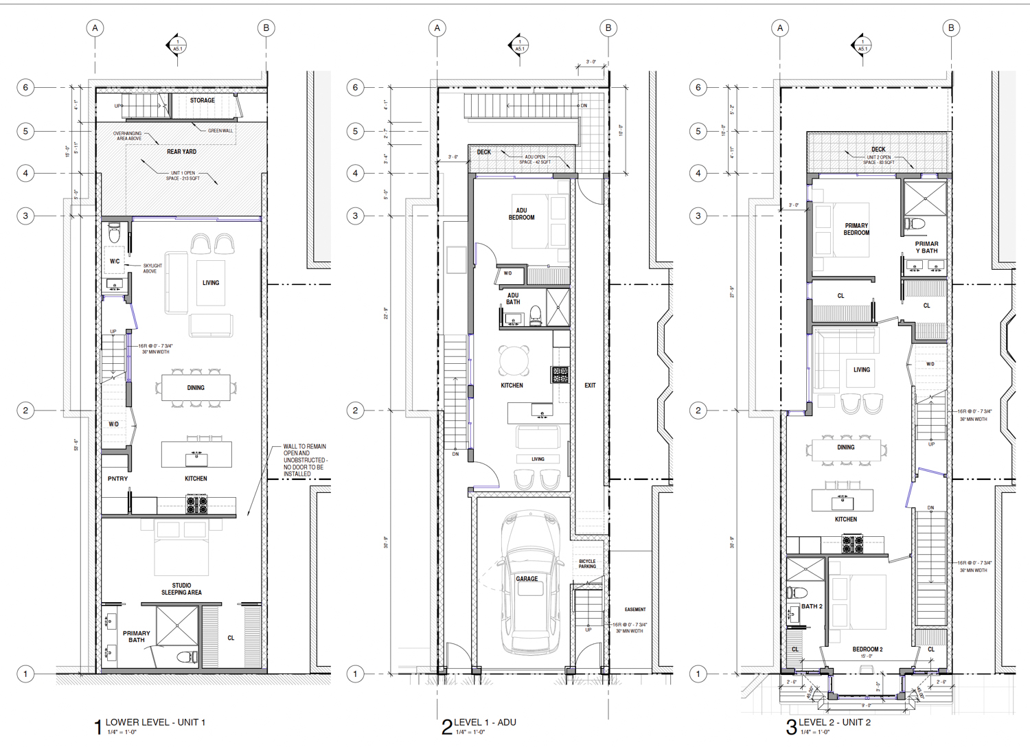 1645 Jones Street floor plans, elevation by EAG Studio