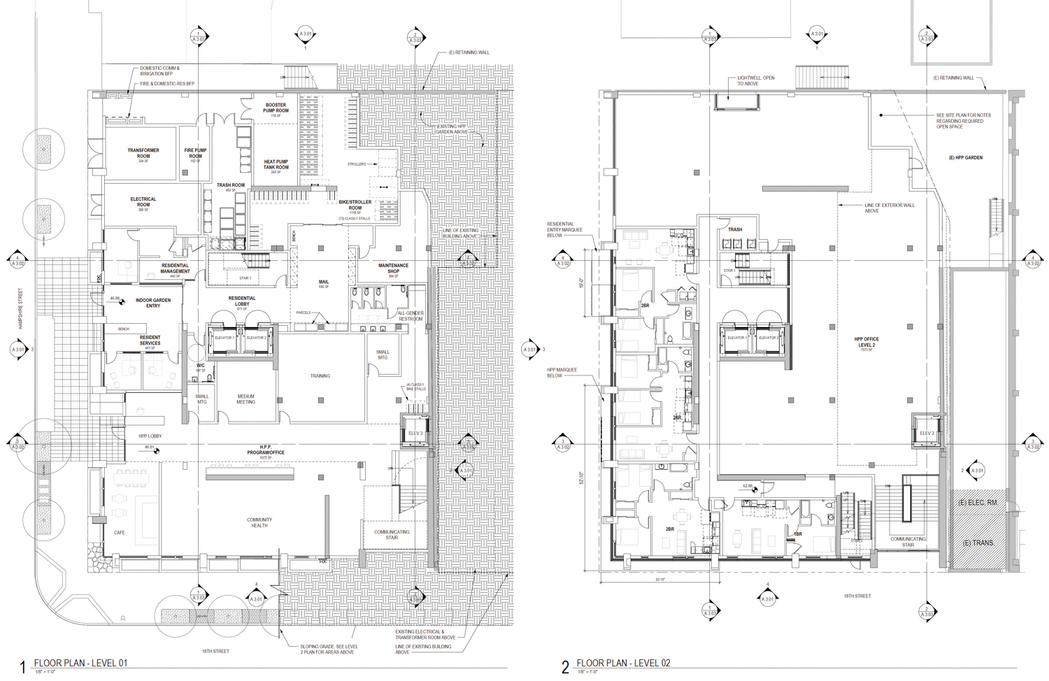 2530 18th Street first and second level floor plans, illustration by Mithun