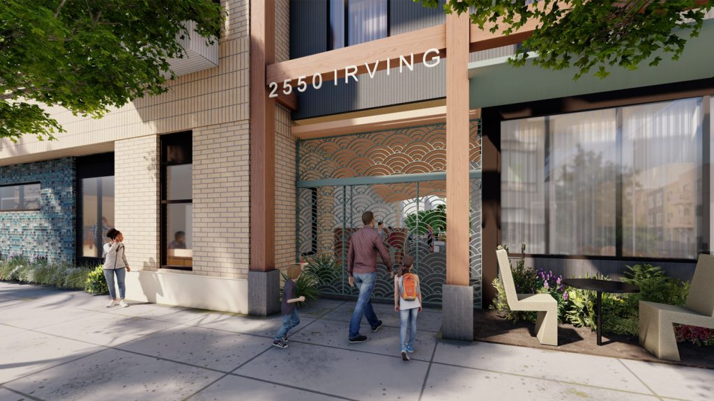 2550 Irving Street Entry Gate Along Irving Rendering By Pyatok Architects 1024x576 
