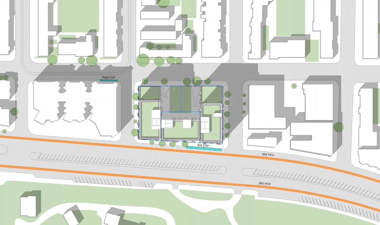 2700 Sloat Street site map, illustration by Lowney Architecture