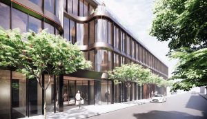 288 Ritch Street sidewalk view, rendering by SOM