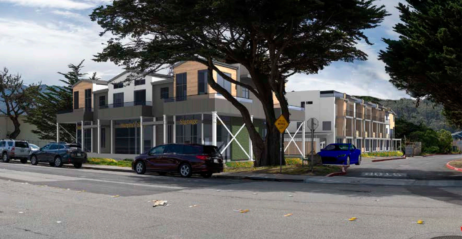 570 Crespi Drive viewed from across the street, rendering of design by EID Architects