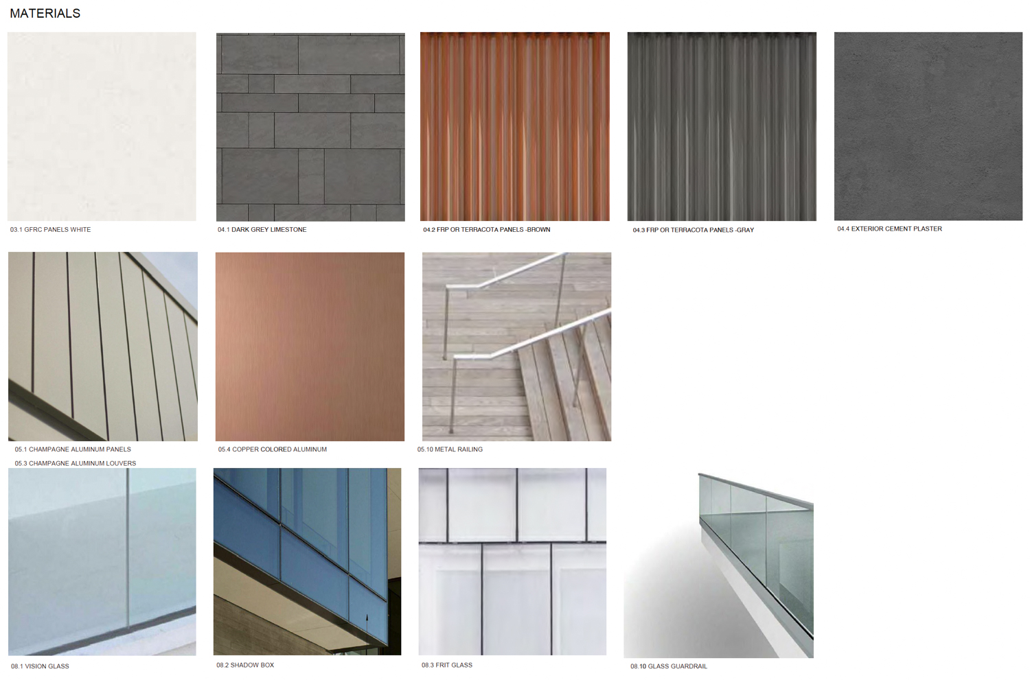 ACLS Millbrae Campus facade material list, rendering by WRNS Studio