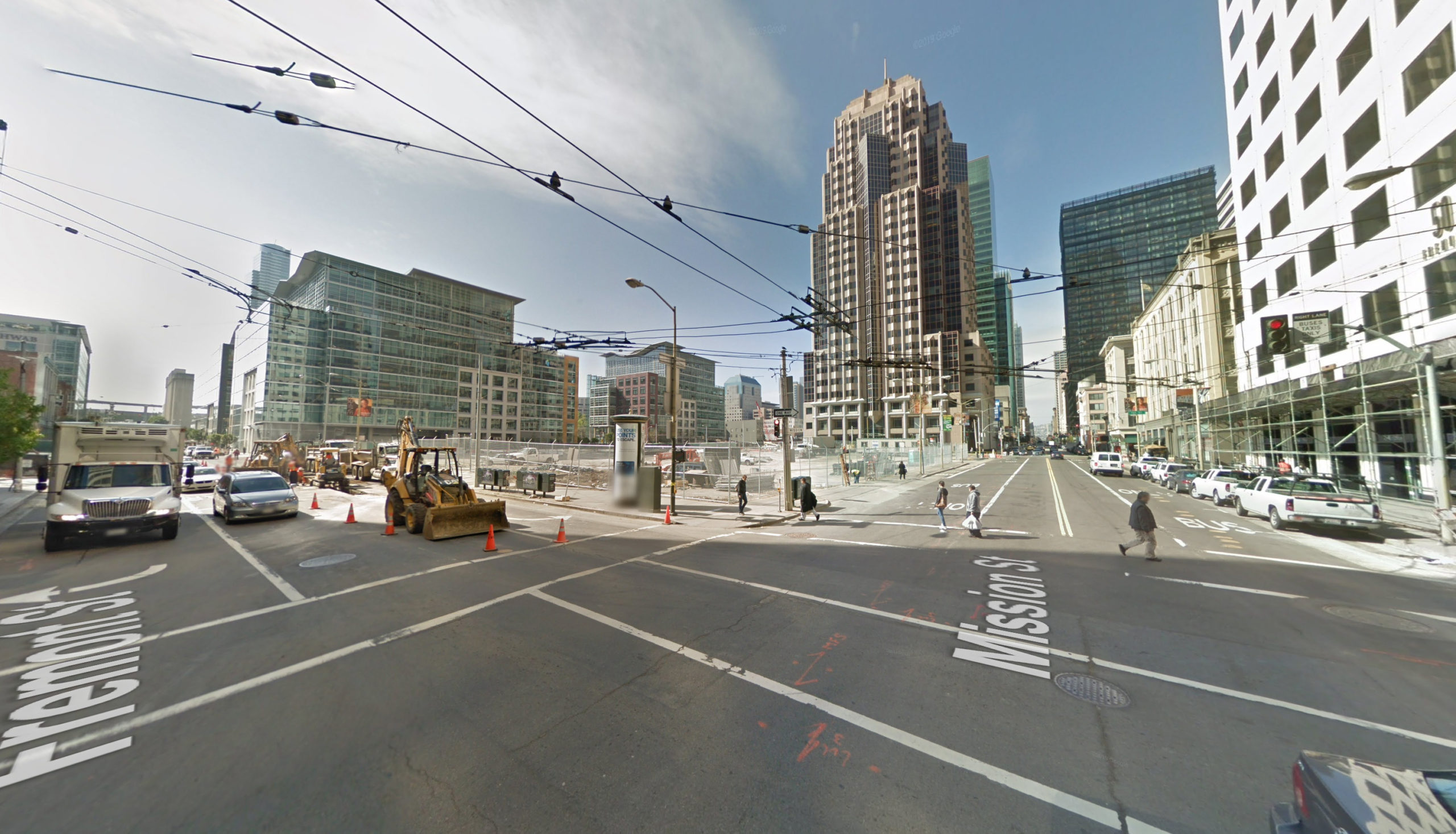 Future site of the Salesforce Tower circa 2011, image courtesy Google Street View