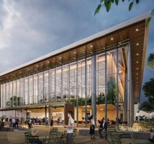 Gateway of Pacific amenity space, rendering courtesy BioMed