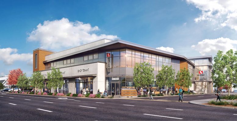 Safeway at 180 El Camino Real, rendering by Lowney Architecture