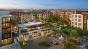1100 El Camino Real entrance view, rendering by KTGY Group